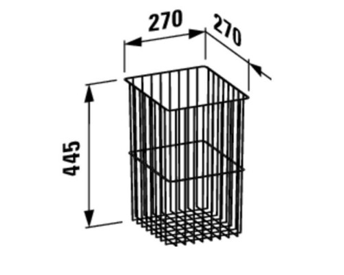 Корзина для белья Laufen Base 27x27x45 см хром 4.9302.0.110.000.1