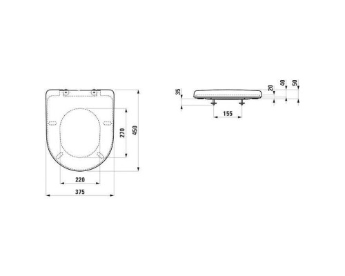Сиденье для унитаза Laufen Pro 45х37.5х5.5 см микролифт белое 8.9395.9.000.000.1