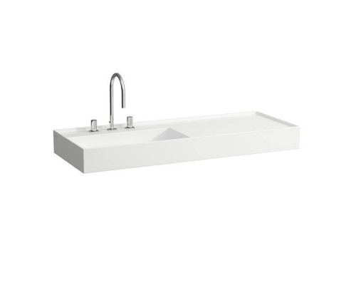Раковина Laufen Kartell 120х46х12 см 3 отверстия полка справа белая 8.1333.2.000.108.1