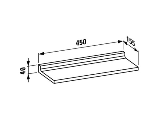 Полка подвесная Laufen Kartell 450х155 мм оранжевый 3.8533.0.082.000.1