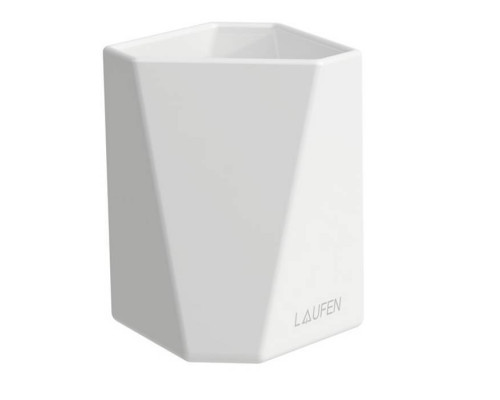 Стакан керамический Laufen Home collection TRIO CUP 90x90x105 мм настольный белый 8.7777.4.000.000.1