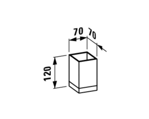Стакан настольный Laufen Kartell 7х7х12 см пластик плотный белый 3.8233.0.090.000.1