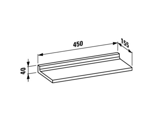 Полочка Laufen Kartell 45х15.5х4 см подвесная пластик черная 3.8533.0.091.000.1