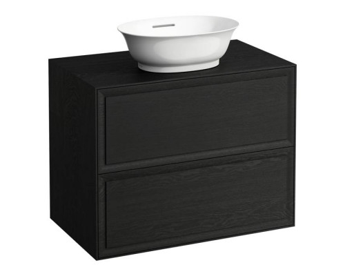 Тумба с раковиной Laufen The New Classic 77.5х45.5х60 см подвесная 2 ящика черный дуб 8.1285.2.000.112.1/4.0601.2.085.628.1