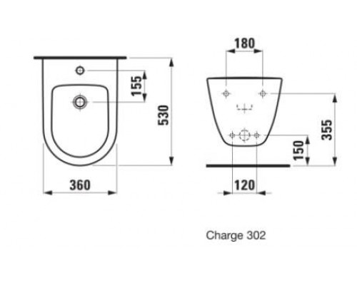 Биде подвесное Laufen Pro 53x36x34.5 см 1 отверстие белый 8.3095.2.000.302.1