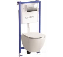 Комплект унитаз с инсталляцией Laufen Basal сиденье микролифт 6.2071.2.004.000.3