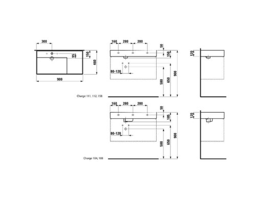 Раковина Laufen Kartell 90x46x12 см 1 отверстие без перелива белая 8.1033.8.000.111.1