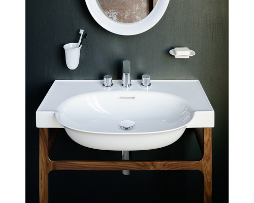 Консоль с раковиной Laufen The New Classic 58.5х32х83 см напольная 3 отверстия орех 8.1385.3.000.108.1/4.0607.1.085.629.1